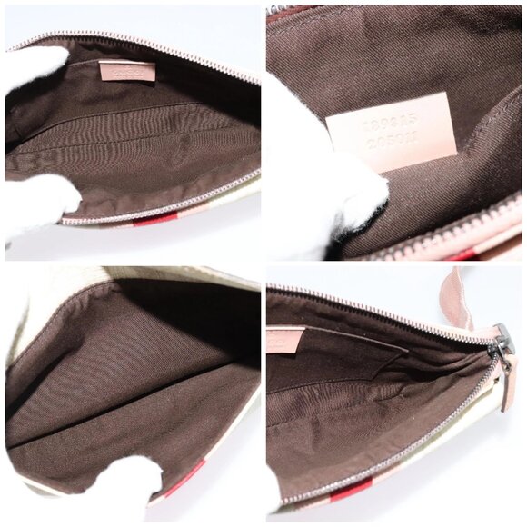 GUCCI GG Supreme Sherry Line Waist bag PVC White Silver 189815 Auth 141909 - Picture 15 of 16